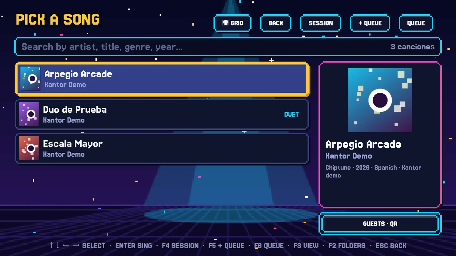 Kantaria song selector