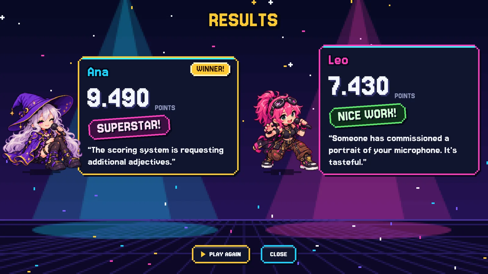 Results from a Kantaria round